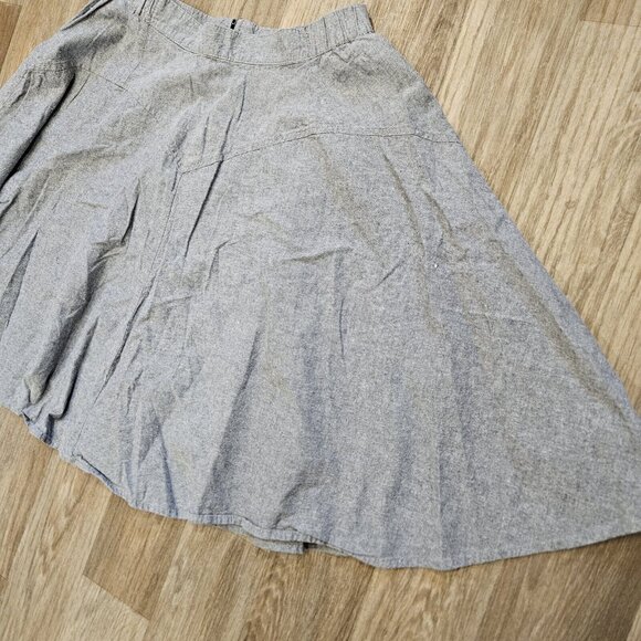 Vtg 1849 Authentic Ranchwear Skirt Womens M Chambray Elastic Waist Cowgirl Boho - Picture 3 of 9